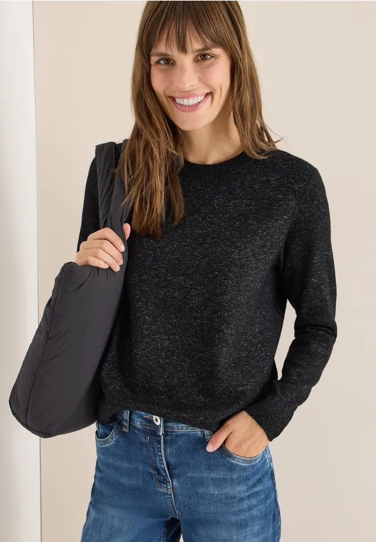 Bequemer Strickpullover mit Rundhalsausschnitt
