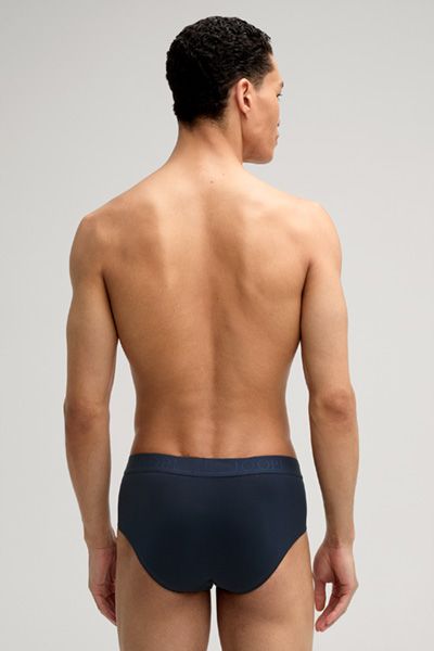 JOOP! Marineblaue Baumwoll-Stretch Slips 3er-Pack mit Logo-Bund