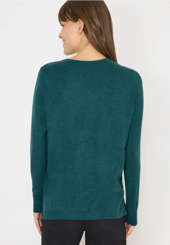 Kuscheliger V-Ausschnitt Pullover aus Baumwollmischung