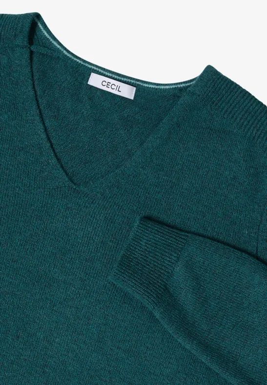 Kuscheliger V-Ausschnitt Pullover aus Baumwollmischung