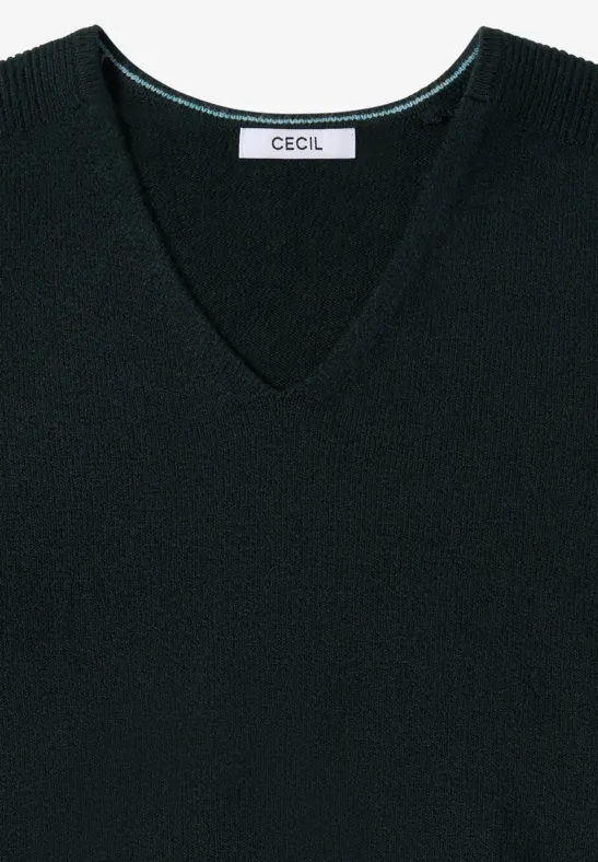 Kuscheliger V-Ausschnitt Pullover aus Baumwollmischung