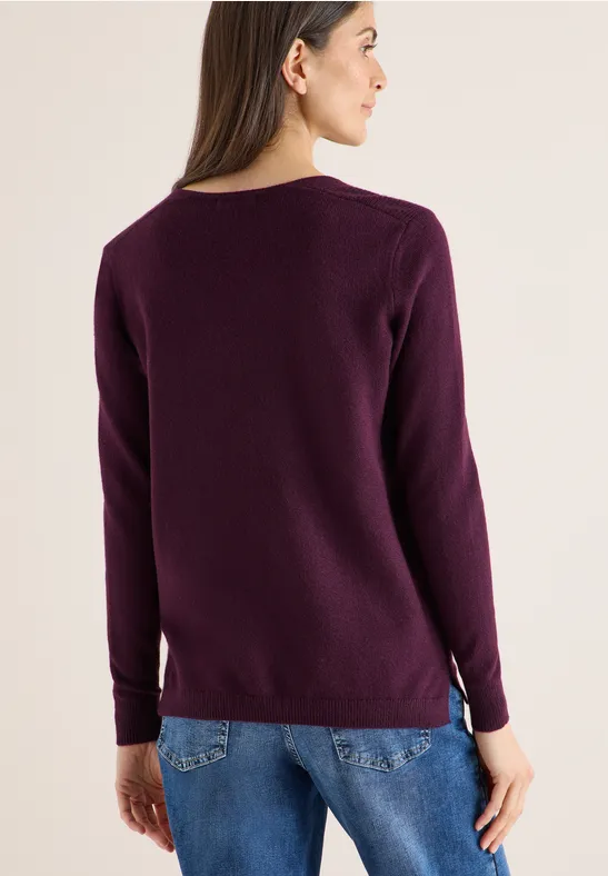 Bequemer V-Ausschnitt Strickpullover