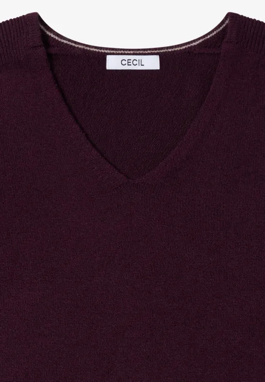 Bequemer V-Ausschnitt Strickpullover