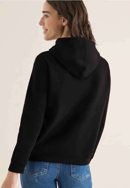 Damen Lässiges Schwarzes Kapuzen-Sweatshirt