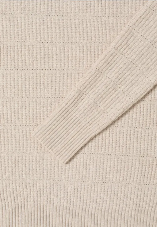 Strukturierter Strickpullover mit Stehkragen