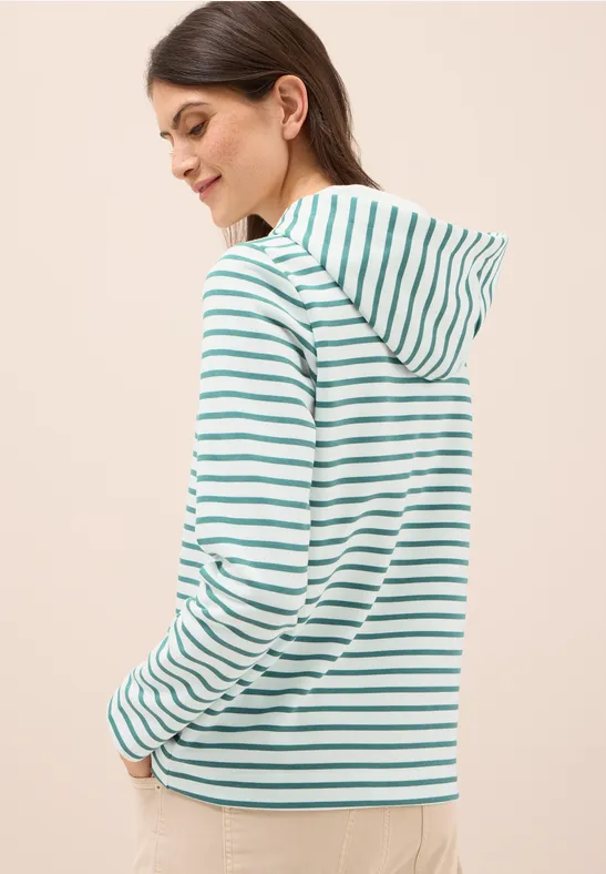 Gestreiftes Langarm-Hoodie-Sweatshirt