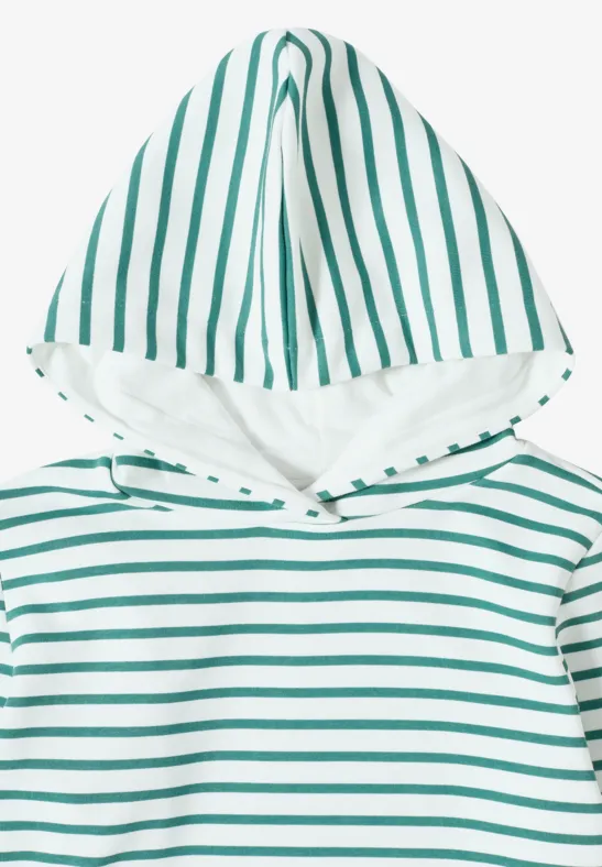 Gestreiftes Langarm-Hoodie-Sweatshirt
