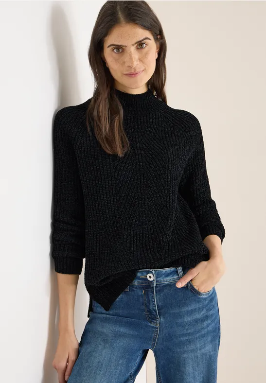 Damen Chenille Rollkragenpullover