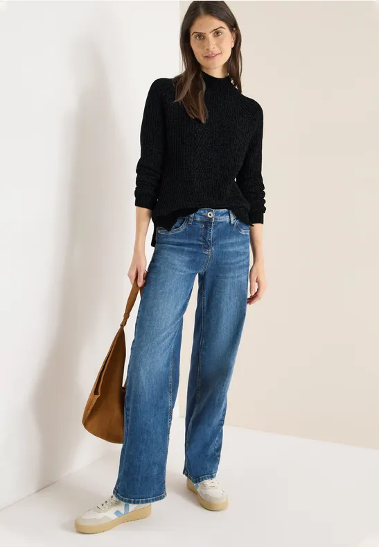 Damen Chenille Rollkragenpullover