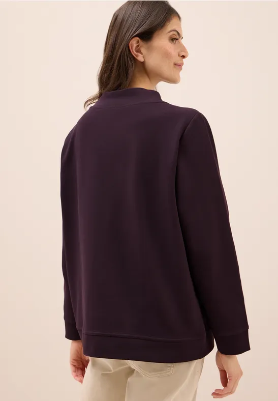 Strukturshirt mit Trichterkragen