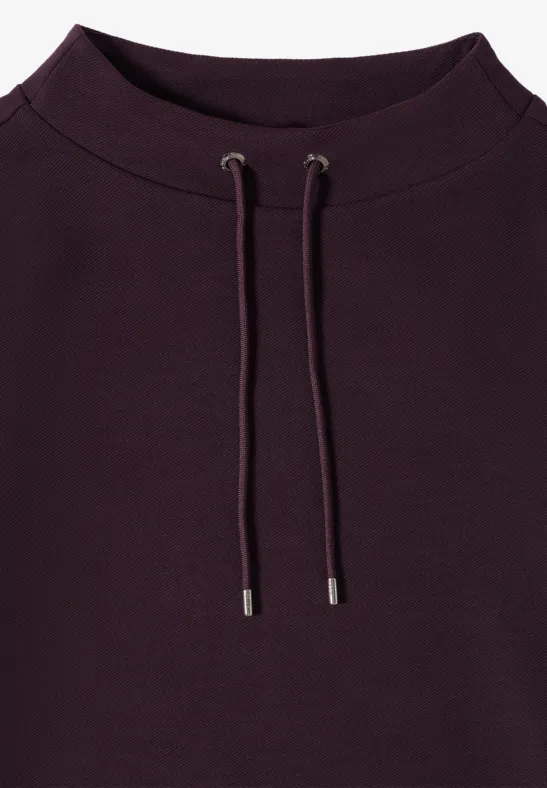 Strukturshirt mit Trichterkragen