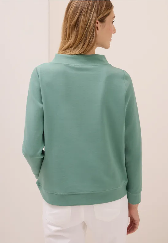 Damen Trichterkragen Sweatshirt mit Kordelzug