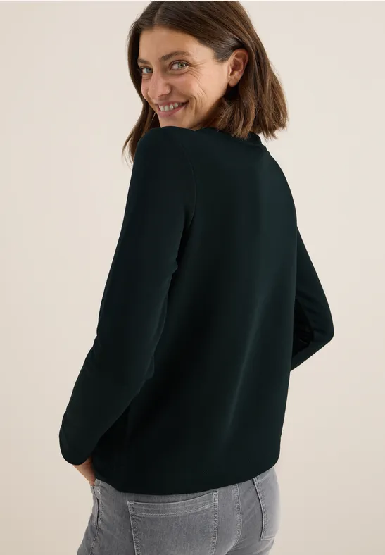 Dunkelgrünes Langarm-Sweatshirt