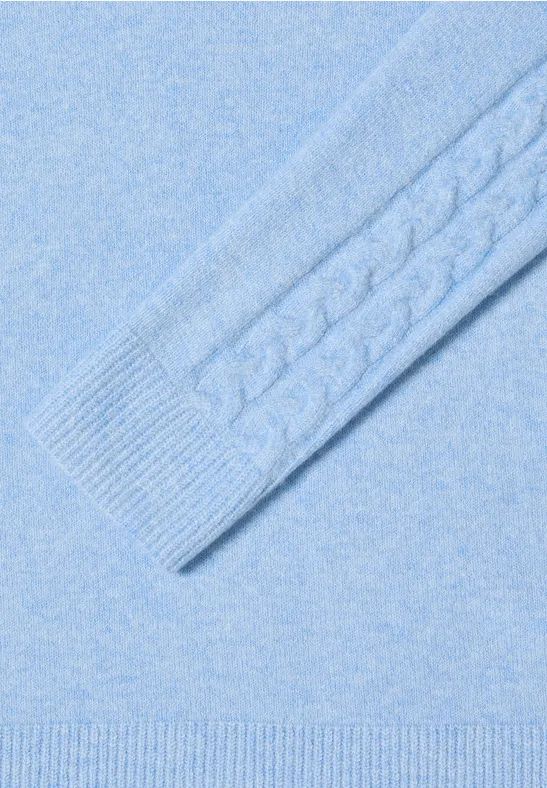 Klassischer marineblauer Pullover mit Rundhalsausschnitt