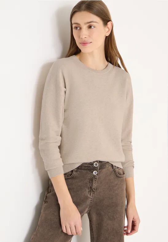 Klassisches Strick-Sweatshirt mit Rundhalsausschnitt