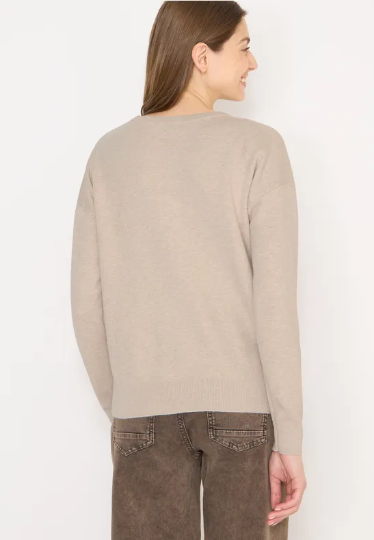 Klassisches Strick-Sweatshirt mit Rundhalsausschnitt
