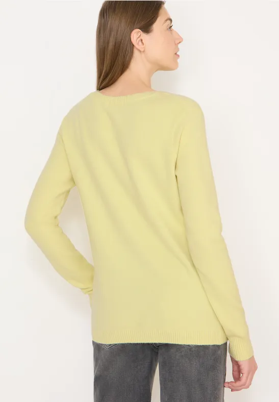 Lässiger einfarbiger Rundhals-Pullover