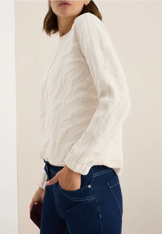 Sweatshirt mit Strukturmuster und lockerer Passform
