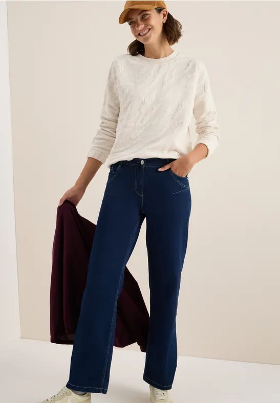 Sweatshirt mit Strukturmuster und lockerer Passform