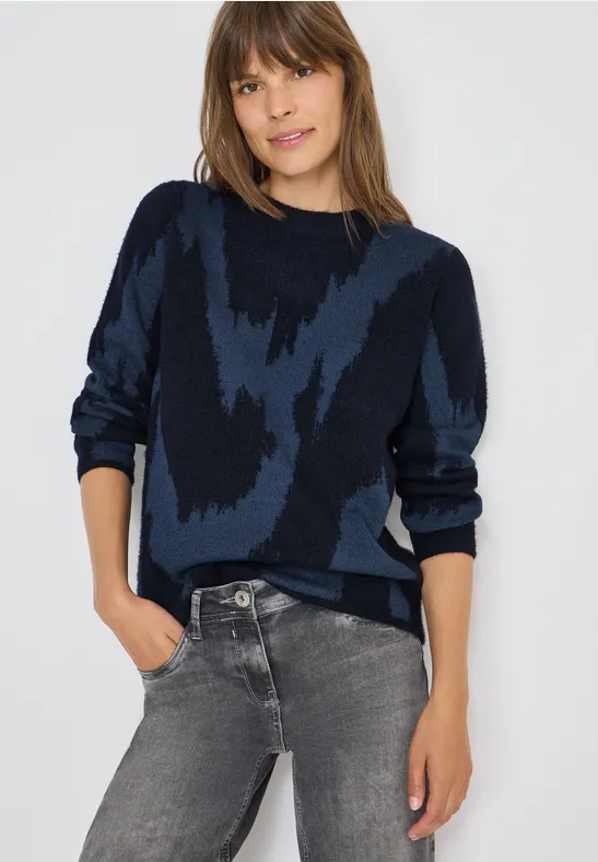 Pullover-Strick mit abstraktem Muster