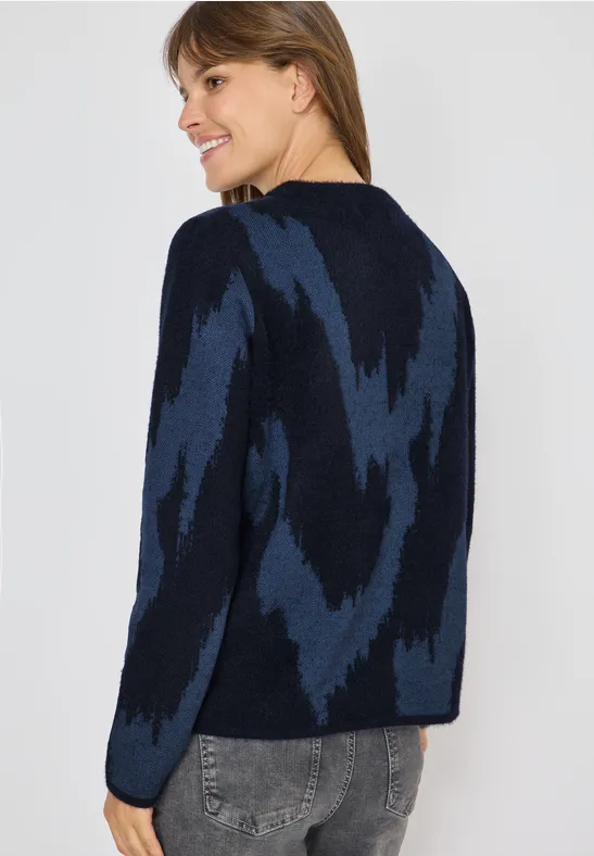 Pullover-Strick mit abstraktem Muster