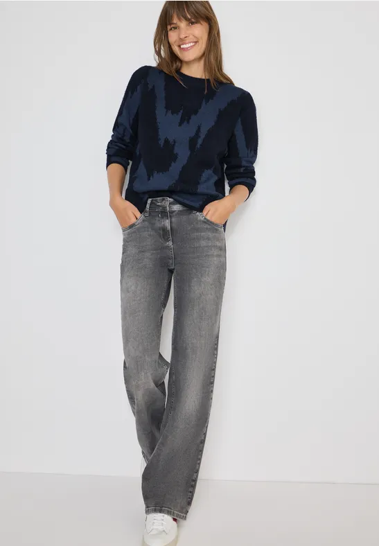 Pullover-Strick mit abstraktem Muster