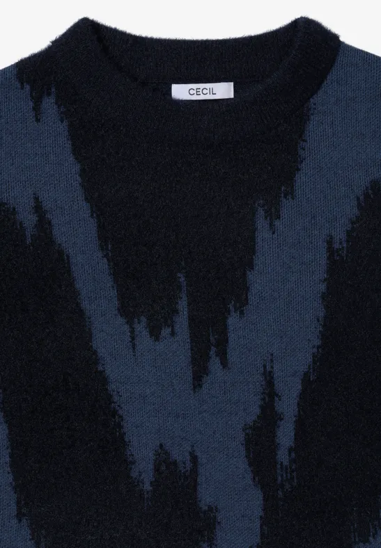 Pullover-Strick mit abstraktem Muster