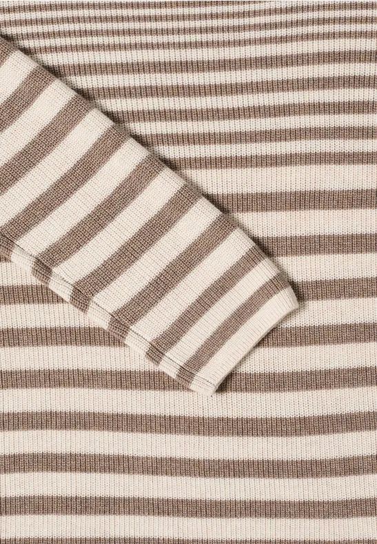 Gestreifter Strickpullover aus Baumwollmischung
