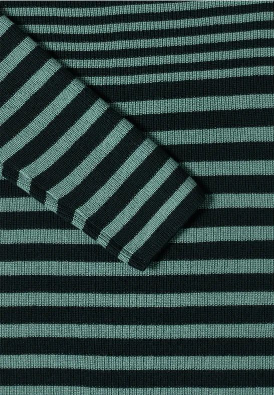 Gestreifter Baumwoll-Strickpullover