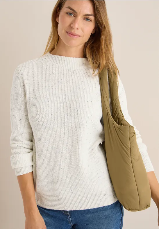Strukturierter Strickpullover aus Baumwollmischung
