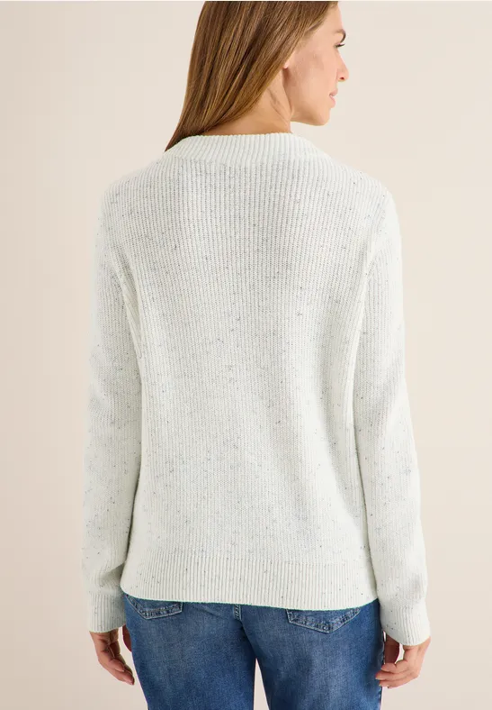 Strukturierter Strickpullover aus Baumwollmischung