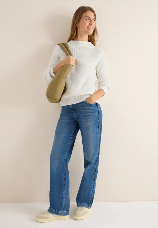 Strukturierter Strickpullover aus Baumwollmischung