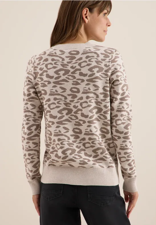 Strickpullover mit Leo-Jacquardmuster