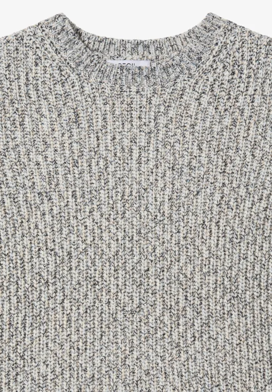 Strukturierter Strickpullover mit Rundhalsausschnitt