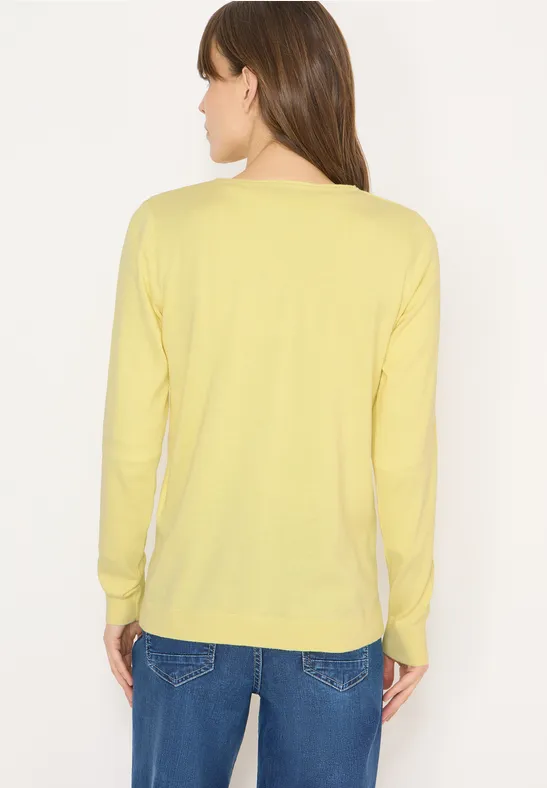 Klassischer V-Ausschnitt Strickpullover aus Baumwolle