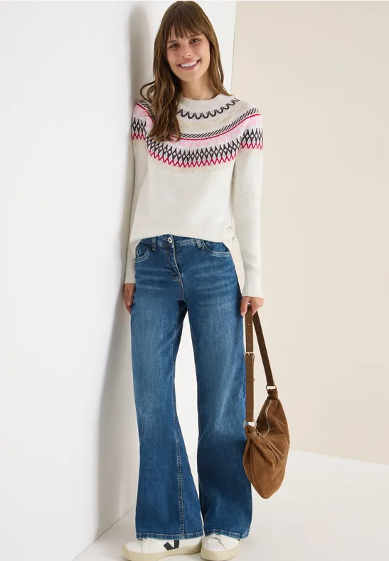 Strickpullover mit Fair Isle Muster