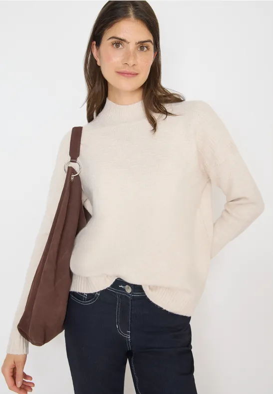 Weicher Jacquard Strickpullover mit Rollkragen