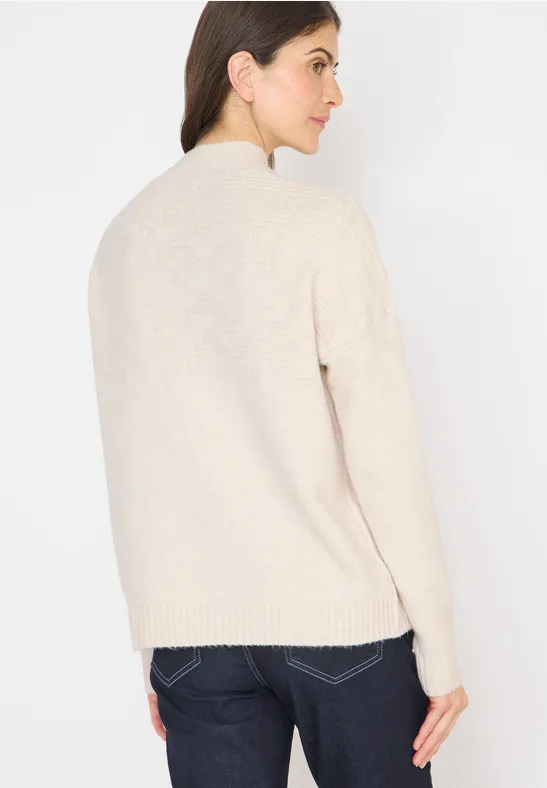 Weicher Jacquard Strickpullover mit Rollkragen