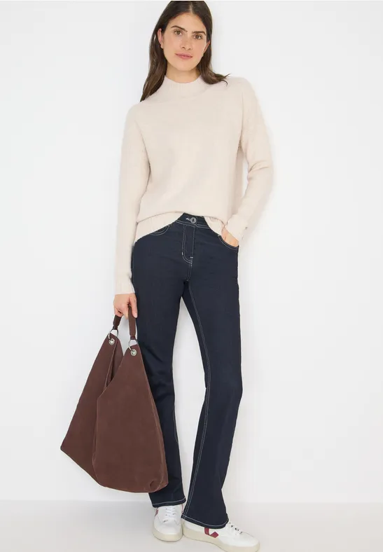 Weicher Jacquard Strickpullover mit Rollkragen