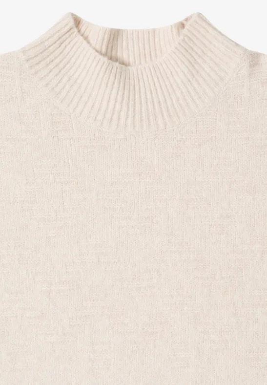 Weicher Jacquard Strickpullover mit Rollkragen