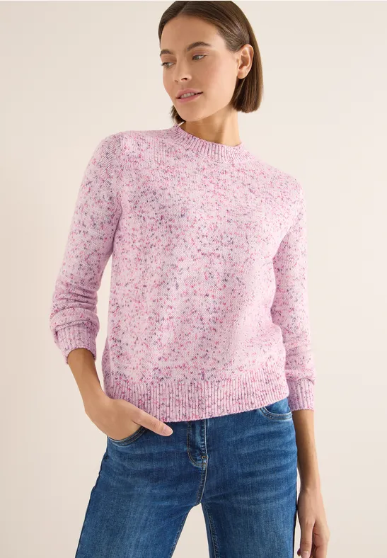 Strukturierter Strickpullover mit Rundhalsausschnitt