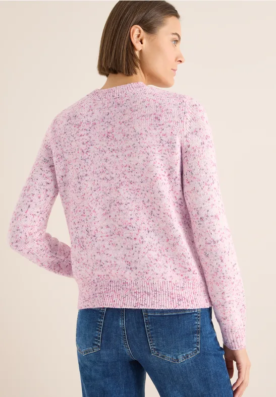 Strukturierter Strickpullover mit Rundhalsausschnitt