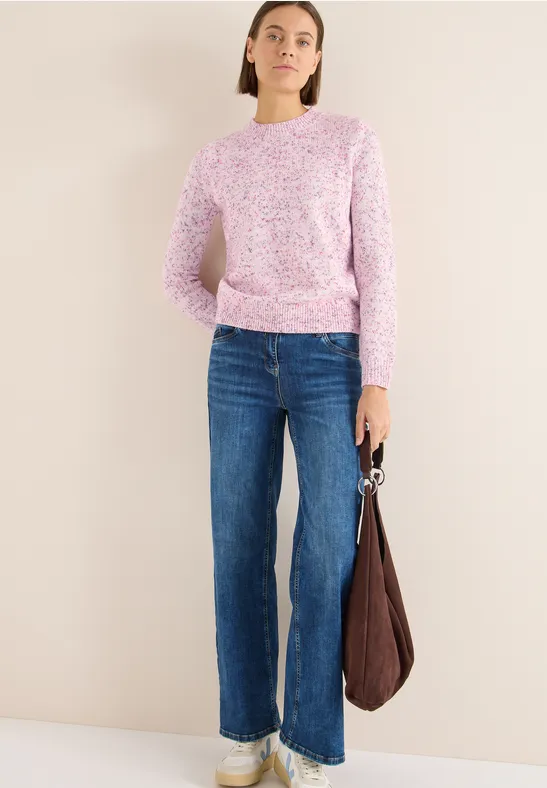 Strukturierter Strickpullover mit Rundhalsausschnitt