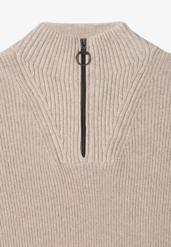 Damen Strickpullover mit Troyerkragen und Reißverschluss