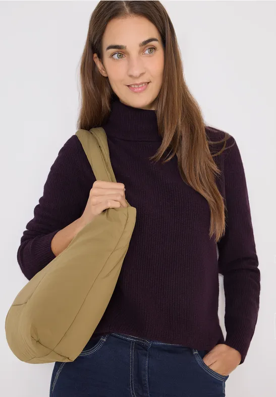 Strukturierter Rollkragen Strickpullover