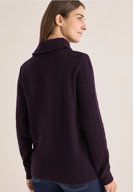 Strukturierter Rollkragen Strickpullover