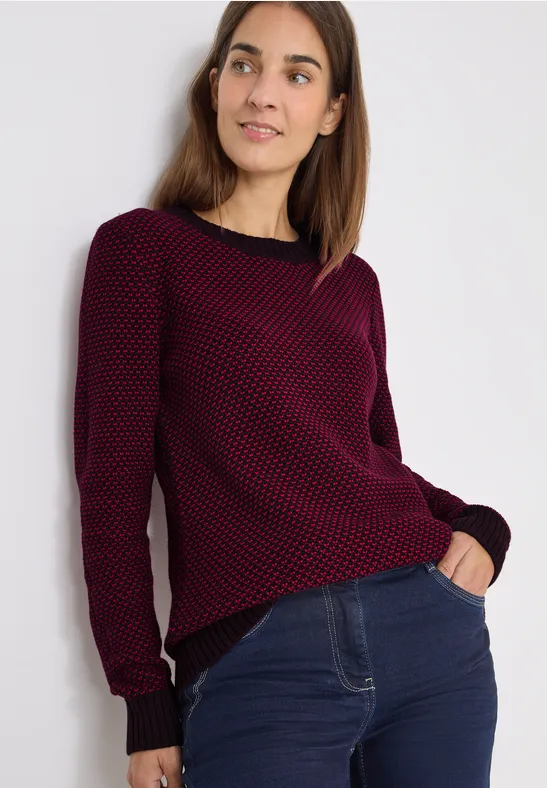 Strukturierter Rollkragen Strickpullover
