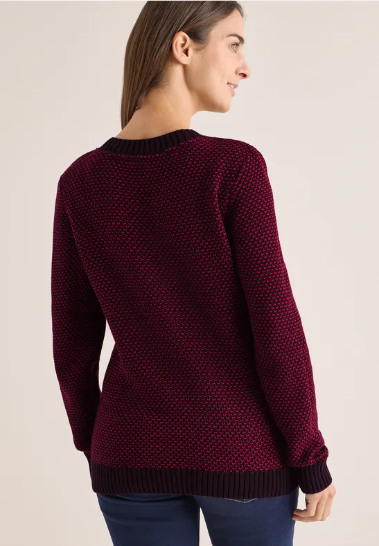 Strukturierter Rollkragen Strickpullover