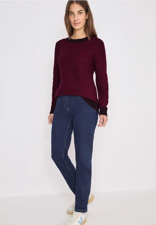 Strukturierter Rollkragen Strickpullover