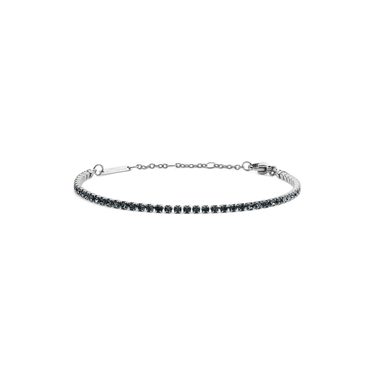 Zartes Tennisarmband Silber Schwarz